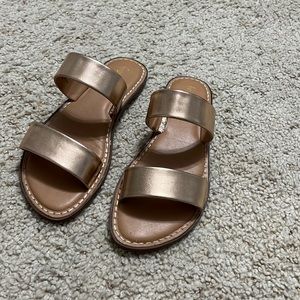 Francesca’s metallic strap sandals